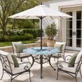thumbnail image 2 of Round Outdoor Tablecloth with Umbrella Hole and Zipper, Coastal Whale Tablecloth with Elastic Waterproof, Nautical Ocean Shells Seaweed Coral Patio Table Covers for 45" - 54" Picnic Pool Tables, 2 of 9