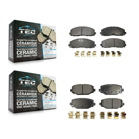 TEC Ensemble de Plaquettes de Frein en Céramique avant Arrière pour Voiture Dodge Grand Caravan Journey Chrysler Town & Country Ram C/V Volkswagen Routan KTC-100256