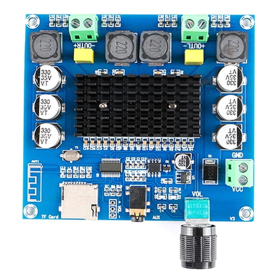 Módulo de Audio de Alta Potencia XH-A105, 2 X 100 W, TDA7498, Doble Canal, Compatible con Bluetooth. Admite Entrada Auxiliar para Altavoces de Cine en Casa.