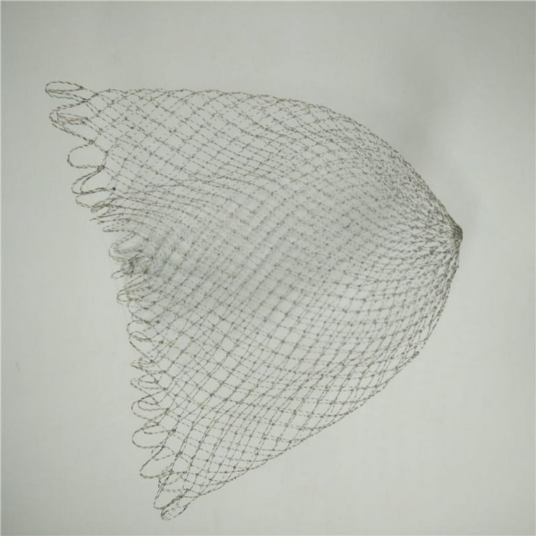 Angmile Round Replacement Fishing Landing Net Nylon Rhombus Mesh Hole Fishing  Net,14 16 20 3 Sizes Depth Folding Dip Net 