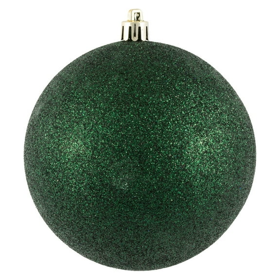 Vickerman 4" Midnight Green Glitter Ball Ornament, 6 per Bag