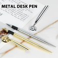 thumbnail image 6 of Metal Desk Pen under $5! CQCYD Metal Desk Pen with Base for Office Front Desk, Advanced Ballpoint for Bank and Hotel Counter, Professional Writing Instrument for Business Use, 6 of 8