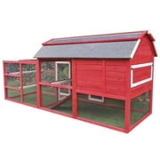 Chicken Coop Outlet Large 102 Wood Backyard Hen House Nesting Box & Run & Cleaning Tray