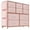 pink, variant on Gaderth 10 Drawers Dresser for Bedroom, Chest of Drawers with Side Pockets and Hooks, Fabric Tall Dresser Storage Tower with Metal Frame and Wood Top for Living Room, Hallway, Closet