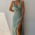 thumbnail image 2 of JINMGG Summer Dresses for Women under $10, Women's Fashion Sleeveless Solid V-Neck Ladies Camies Zipper Vest Long Dress, 2 of 5
