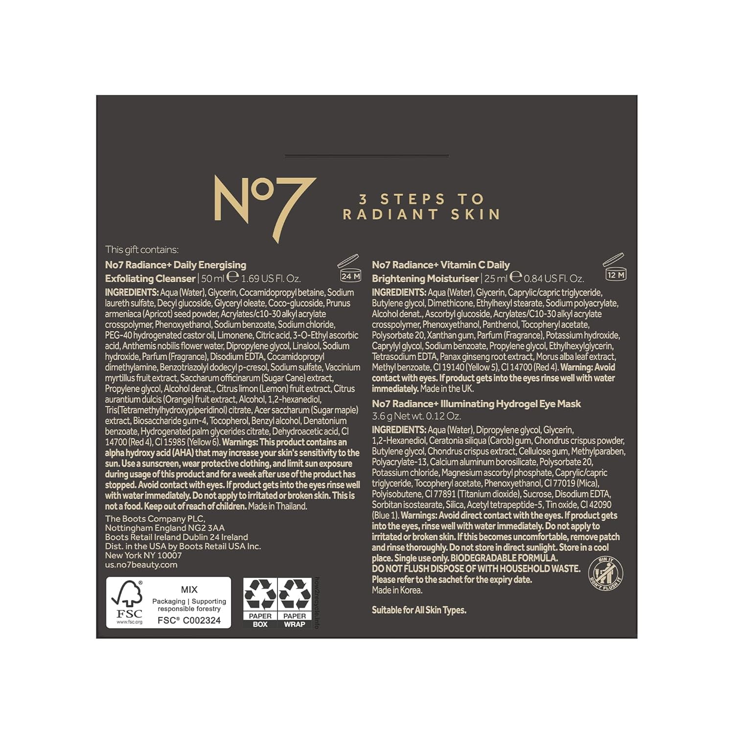 No7 Radiance Trio Gift Set