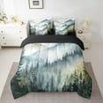 thumbnail image 2 of Manfei Smoky Jungle 7-Piece Twin Bedding Sets for Female Men Women,Woodland Tree Bedding Comforter Set,Botanical Plants Breathable Sheet Sets,Ultra Soft Home Decor,Reversible, 2 of 8