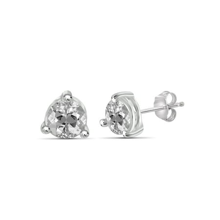 1 3/4 Carat T.G.W. White Topaz Sterling Silver Stud Earrings
