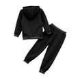 thumbnail image 2 of TiaoBug Kids Girls Hoodies Tracksuit Long Sleeve Sweatshirts with Jogger Sweatpants Set Black-A 2-3, 2 of 7