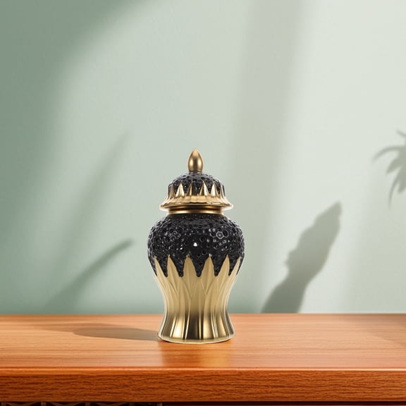 FRCOLOR Ginger Jar Decor Ceramic Flower Vase with Lid Decorative Temple Jar for Home Office Party Wedding Decor