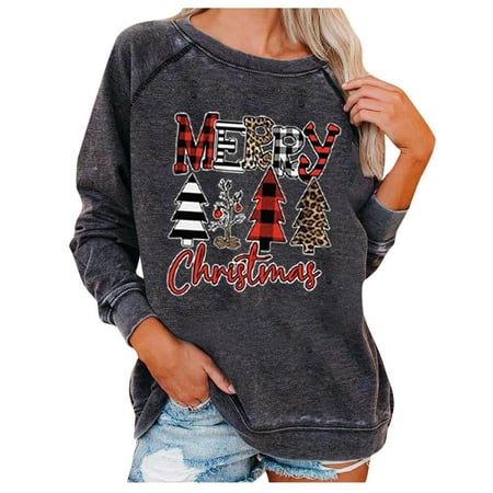 

Shirts for Women Womens Crew Neck Loungewear Nightgowns Long Sleeve Christmas Print Fall Fleece Tops T Shirts for Women US Pullover for Work Office for Women Girls Men Boys 6-10 Days Delivery