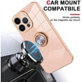 thumbnail image 2 of Case Designed for iPhone 15 Pro with Phone Ring Stand Full Body Protection Plated Rose Gold Edge Luxury Case for Women Men-Pink, 2 of 10