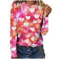 thumbnail image 5 of Qepwscx T Shirts For Women Long Sleeve Valentine'S Day Crewneck Sweatshirt Letters Printed Casual Blouse Tops Womens Tops Trendy Pullover Sweatshirts Graphic Tshirts Holiday Outfits Tee Tops Plus, 5 of 8