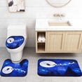 thumbnail image 4 of 4 Pcs Shower Curtain Set Christmas Santa Claus Holding Box Red with Non-Slip Rugs Toilet Lid Cover and Bath Mat Bathroom Decor Set 72" x 72", 4 of 7
