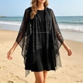 thumbnail image 2 of UDAUDU Shawls and Wraps for Evening Dresses Scarfs for Women Wedding Formal Shawl Lace Cardigan Summer Floral Print Shawls Black, 2 of 5