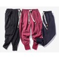 thumbnail image 4 of XINQIHANG Men Linen Drop Crotch Wide Leg Baggy Harem Pants, 4 of 6