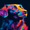 Vibrant Abstract Dog Portrait, variant on Qisvanset Ornate Cross Rustic Canvas Wall Art 15.75x11.81 Inches