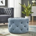 thumbnail image 2 of TMS Scopi 24" Upholstered Round Ottoman, Light Blue, 2 of 4