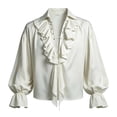 thumbnail image 2 of FASHOFT Vampire Halloween Costumes For Men Gothic Printed Top Cosplay Shirt For Masquerade Party Stage Photo Shoot Dress Up Attire Halloween Shirts L, 2 of 4