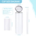 thumbnail image 2 of 16 Pack Sublimation Tumblers Bulk 20oz Straight Skinny Tumbler Blanks for Heat Transfer, Stainless Steel Double Wall Insulated Tumbler with Straws & Shrink Wrap Films, 2 of 7