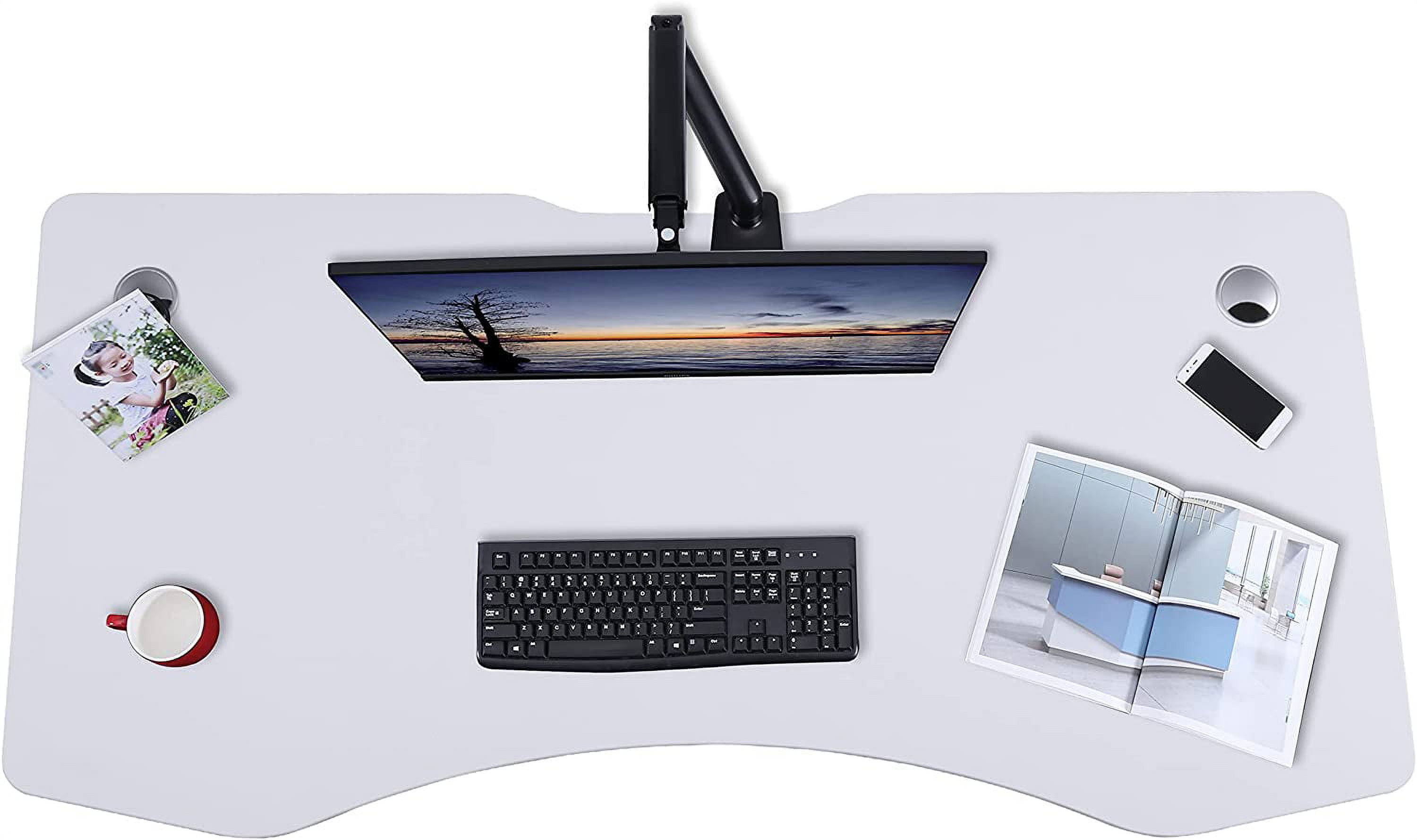 ApexDesk Elite Series 60" W Electric Height Adjustable Standing Desk (White Top, White Frame)