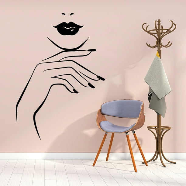 Adhesivo de pared autoadhesivo de PVC Creative Lips and Hand