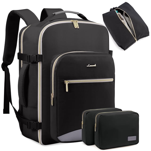 Mochila de viaje para portátil LOVEVOOK 50 L impermeable 46 cm negra