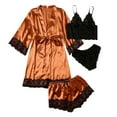 thumbnail image 1 of Batas de mujer de talla grande, lencería de seda, bata de baño de satén, conjunto de cuatro piezas, pijamas para dormir, pijamas para mujer, 1 of 6
