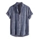 thumbnail image 2 of Camisas De Vestir Para Hombre Slim Fit Camisa superior de primavera y verano para hombre, camisas con cuello vuelto , camisa informal de manga corta con botones a la (Blue, XL), 2 of 7