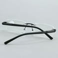 thumbnail image 5 of 6 Pairs Mens Rectangular Rimless Blue Light Blocking Reading Glasses Spring Hinge Readers +3.50, 5 of 6
