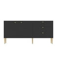 thumbnail image 5 of Clihome 2 Door Sideboard TV Locker Buffet Accent Cabinet with Gold Legs Black, 5 of 5