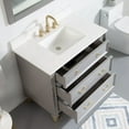 thumbnail image 3 of ANGELES HOME 36 inch Bathroom Vanity with Sink, Solid Wood Bathroom Makeup Cabinet W/ 3 Drawers, Vanity Storage Organizer with Carrara White Quartz Countertop Titanium Gray, 3 of 9