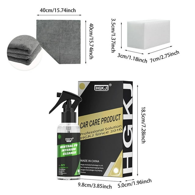 150ml Automotive Interior Cleaner and Refurbishment Set with Odor Removal and Fresh Fragrance, Includes Towel and Sponge for Comprehensive Car Interior Care and Protection