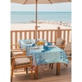 thumbnail image 2 of Outdoor Tablecloth with Umbrella Hole for Patio/Picnic/Party/Camping, Coastal Turtle Blue Waterproof Table Cloth Rectangle Table Cover Washable, Summer Beach Nautical Coral Starfish (52"x 70"), 2 of 8