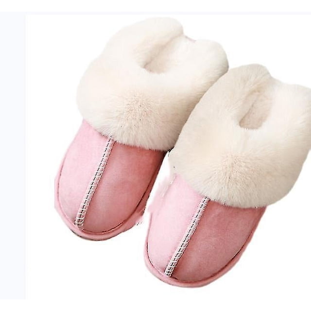 Pantuflas de algodón para exteriores cómodas, antideslizantes y cálidas para mujer
