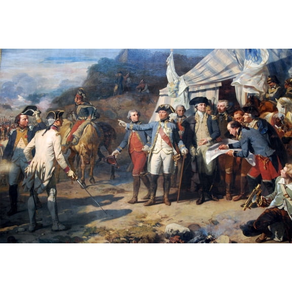 24x36 gallery poster, Siege of Yorktown, Generals George Washington and Rochambeau give last orders before the attack