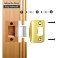thumbnail image 3 of NOGIS Gold Door Strike Plate for Interior Doors, Security Door Lock Latch Reinforcement Plate, Exterior Strike Plate Repair Kit, Satin Brass (Gold), 3 of 7
