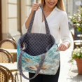 thumbnail image 3 of FOR U DESIGNS Beach Starfish Shell Print Quilted Tote Bag for Women, Reversible Handbag with Pockets, Double Sided Usable Hobo Purse Lightweight Tote Handbag for Work School, 3 of 6