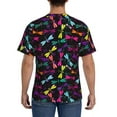 thumbnail image 3 of Bixox Men's Colorful Dragonflies Printed Short Sleeve Skinny Athletic T-Shirt, 3 of 6