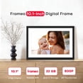 thumbnail image 2 of Digital Picture Frame, 10.1 inch Frameo Digital Frame WiFi, 1280 * 800 IPS  Touchscreen, 32GB Storage,  Share Photo Video, Gifts for Mom, House Warming (10.1" Black Woodgrain 32GB), 2 of 6