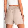 thumbnail image 5 of HKYNLAG Shorts for Women Dressy Casual Elastic High Waisted Ruffle Comfy Lightweight Summer Shorts for Beach Vacation Khaki M, 5 of 6