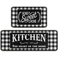 thumbnail image 3 of Framhouse Kitchen Rugs and Mats Set of 2, Black and White Buffalo Plaid Non-Slip Floor Mat for Home Kitchen Decor - 17x29 and 17x47 Inch, 3 of 7