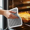 thumbnail image 3 of Geometric Lattice, Pot Holders for Kitchen Heatproof Potholder, 5 Pack Black Grey Classic Farmhouse Plaid Hot Pads Multipurpose Oven Pads Cloth Potholders Trivet for Cooking Baking, 3 of 8