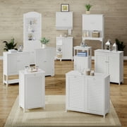 RiverRidge Ellsworth Double Tilt-Out Laundry Hamper Cabinet with Cloth Storage Bag - White