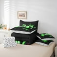 thumbnail image 6 of Castle Fairy Green Gamepads 7-Piece Bedding Comforter Set for Boys,Video Game King Bedding Sets,Abstract Stripes Ultra Soft Bed Sheets,Microfiber Bedroom Decor, 6 of 8