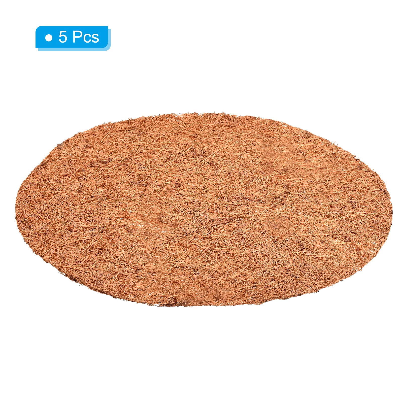 Coconut Fiber Mulch Ring Mat 12 Inch, 5 Pack Round Coco Coir Tree Protector Root Soil Cover for Indoor Outdoor Potted Plants - 12"X0.16"