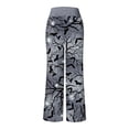 thumbnail image 5 of Women Pajamas Pants Halloween Pumpkin Print Wide Leg Drawstring Palazzo Lounge Pants Holiday Party Sleepwear Outfit Bottoms, 5 of 5