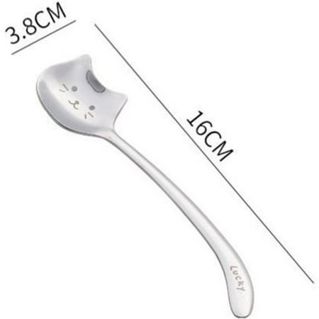 

1PCS Cute Cat Coffee Spoon Stainless Steel Long Handle Dessert Spoon Coffee Tea Ice Cream Mixing Spoon Tableware Decor