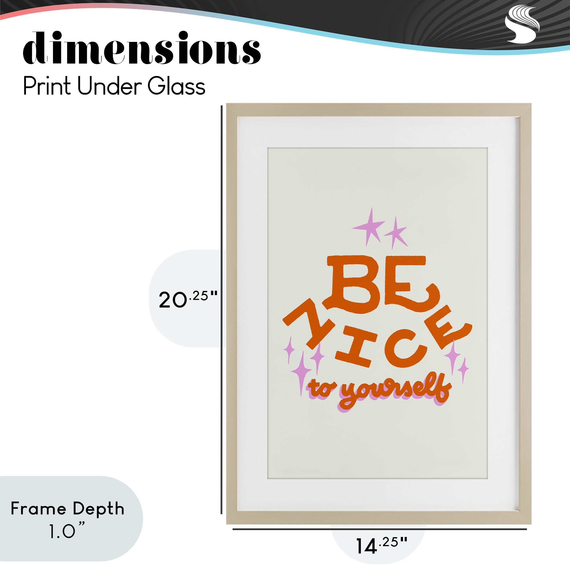 Stupell Industries Be Nice To Yourself Birch Framed Print Under Glass, design by Indira Prieto | IndySign