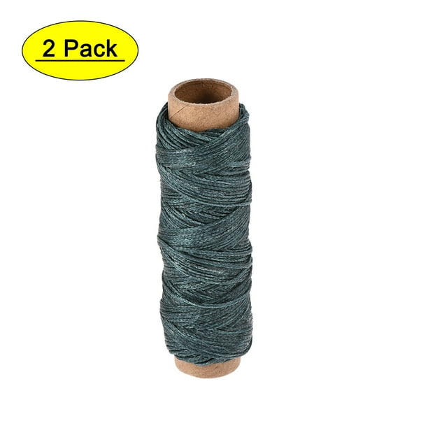 Hilos encerados de cuero Uxcell de 33 yardas 150D/1mm color verde militar, paquete de 2
